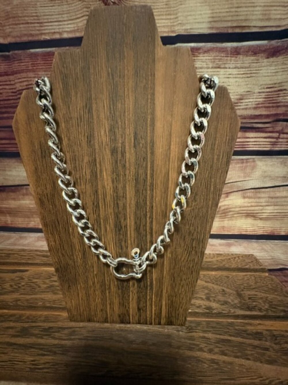 Tipi Western Snaffle Bit Chain Necklace Silver Tone NWT